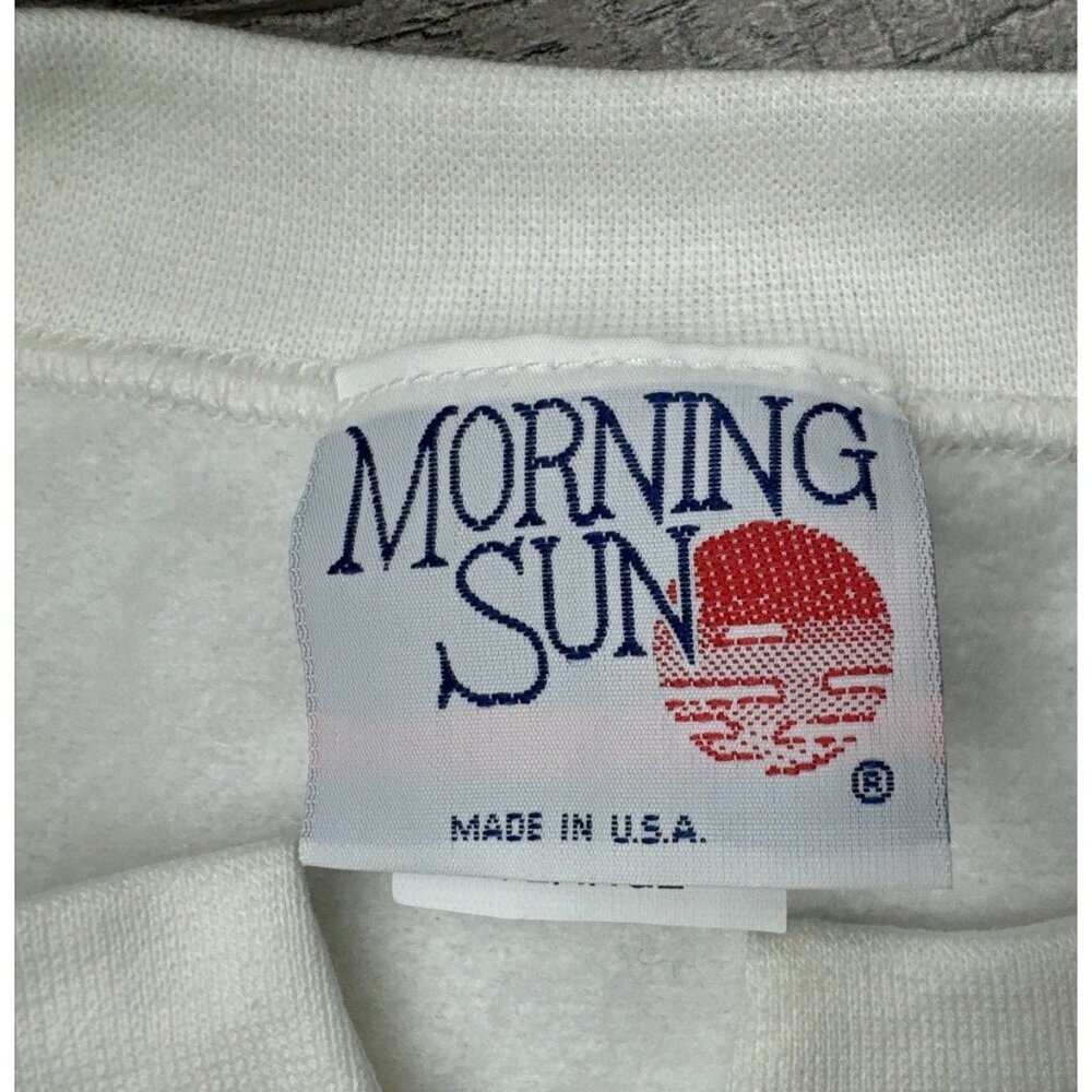 Vintage Morning‎ Sun Sweatshirt Grandma Flower Button Up White USA Made NEW - Picture 3 of 12